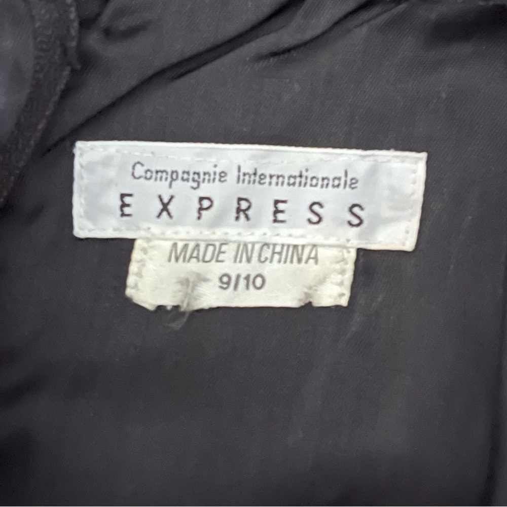Vintage Express Black 100% Leather Skirt